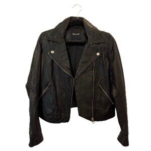 Madewell Washed Leather Motorcycle Jacket - Small